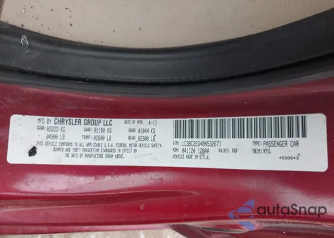 2011 Chrysler 200 Touring z USA, uszkodzony, nr VIN 1C3BC2EG4BN532671